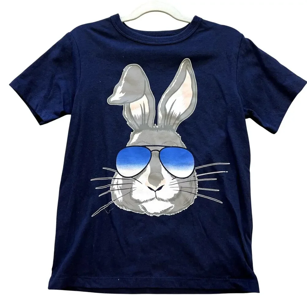 The Children's Place Cool Rabbit Navy Graphic Tee Size 5/6